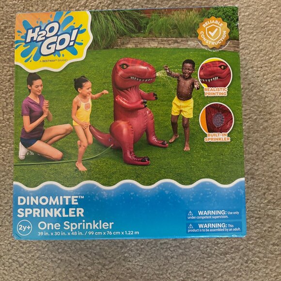 NEW H2O GO! T-Rex Dino Dinosaur Water Splash Sprinkler Summer Kid Fun 39in Tall - Picture 2 of 2